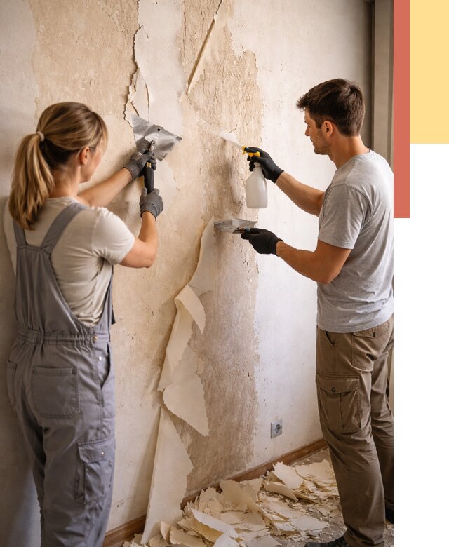 Снятие старых обоев в Усолье-Сибирском от 5418 руб. под ключ недорого | ОТДЕЛОЧНИК-Сль