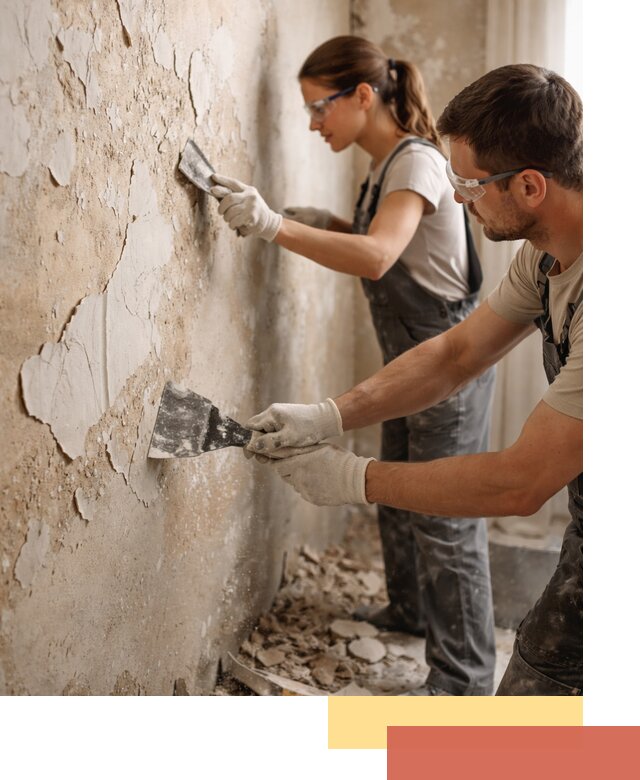 Снятие старой шпаклевки и подготовка поверхностей в Усолье-Сибирском
