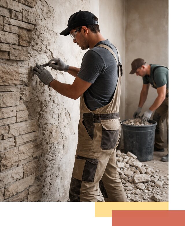 Демонтаж декоративного камня в Усолье-Сибирском профессионально и безопасно