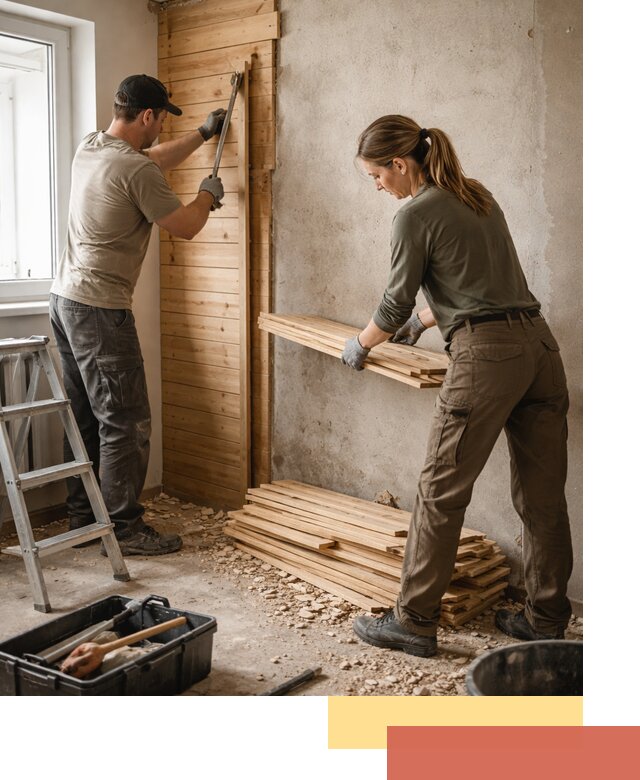 Демонтаж вагонки со стен в Усолье-Сибирском — профессиональный демонтаж