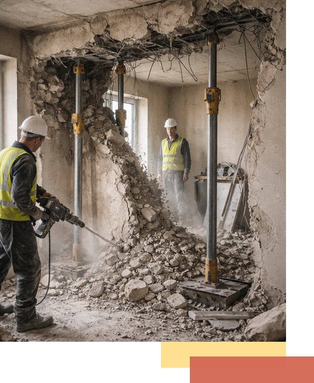 Снос несущих стен в Усолье-Сибирском с гарантией безопасности и качества