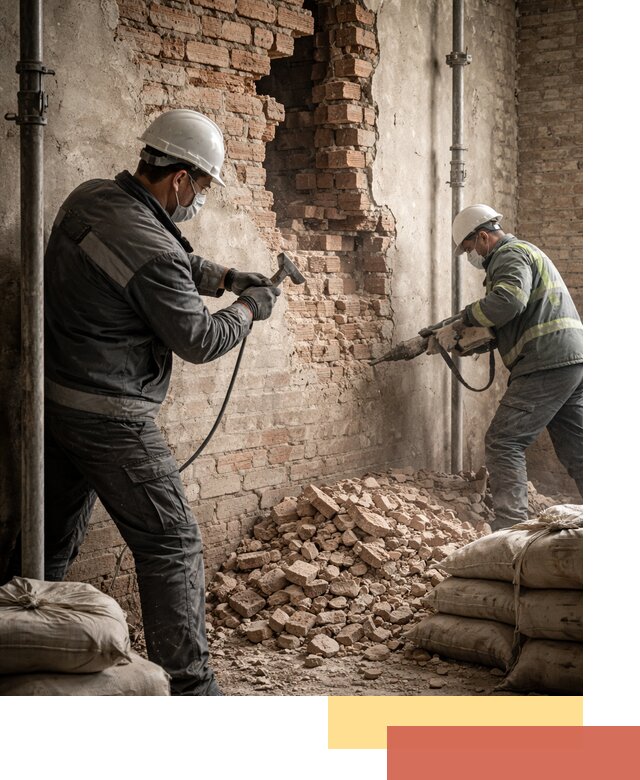 Демонтаж кирпичных стен в Усолье-Сибирском быстро и безопасно