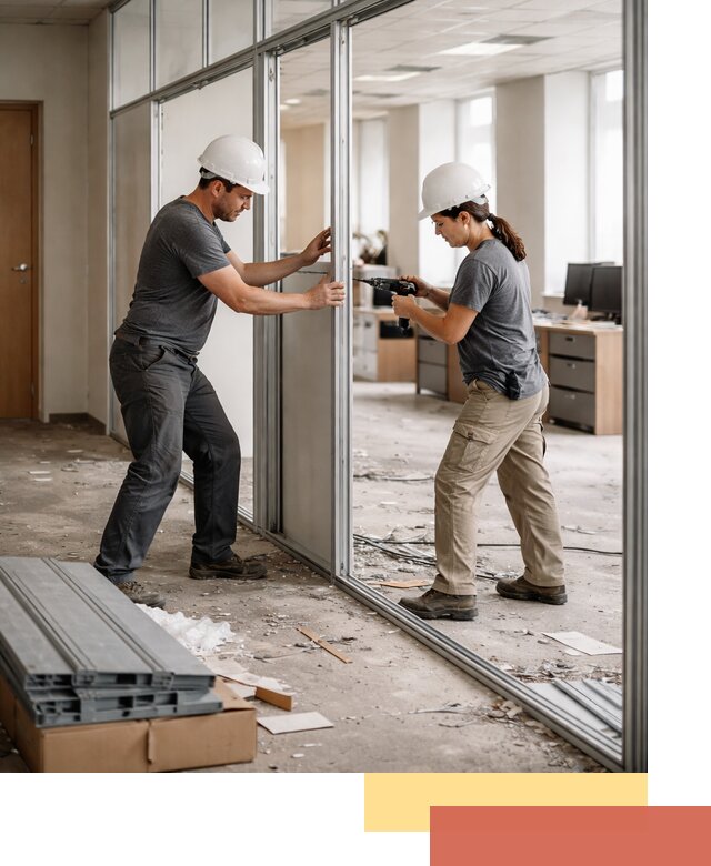 Демонтаж алюминиевых перегородок в Усолье-Сибирском быстро и аккуратно