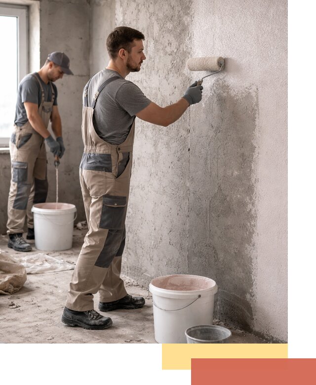 Нанесение бетоноконтакта на стены в Усолье-Сибирском для последующей отделки