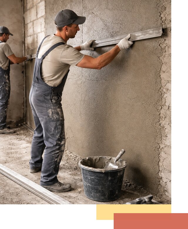 Штукатурка стен цементно-песчаная в Усолье-Сибирском профессионально