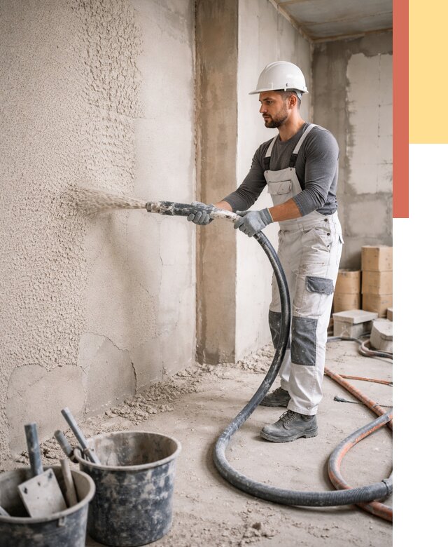 Машинная штукатурка стен в Усолье-Сибирском под ключ от 6708 руб./м2 | ОТДЕЛОЧНИК-Сль