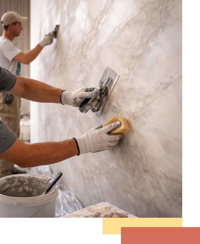 Декоративная штукатурка под мрамор в Усолье-Сибирском для стен и потолков