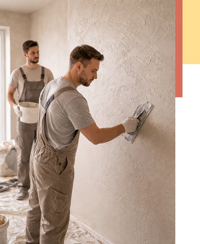 Фактурная штукатурка стен в Усолье-Сибирском от 4334 руб./м² — заказать под ключ | ОТДЕЛОЧНИК-Сль