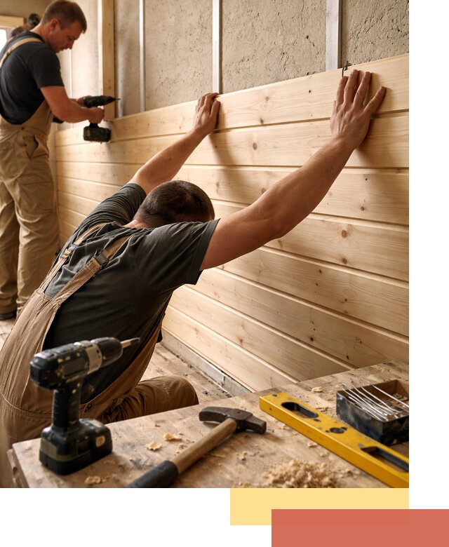 Монтаж деревянной вагонки на стены в Усолье-Сибирском быстро и качественно