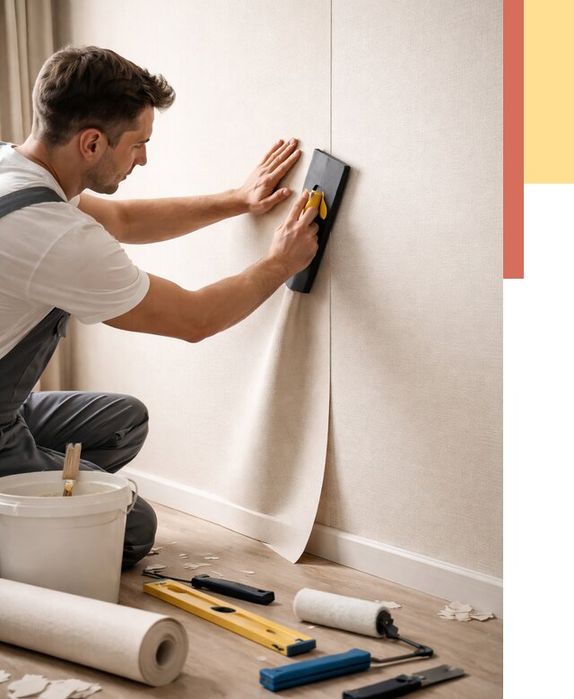 Поклейка виниловых обоев в Усолье-Сибирском от 4644 руб. | Быстро и недорого — ОТДЕЛОЧНИК-Сль