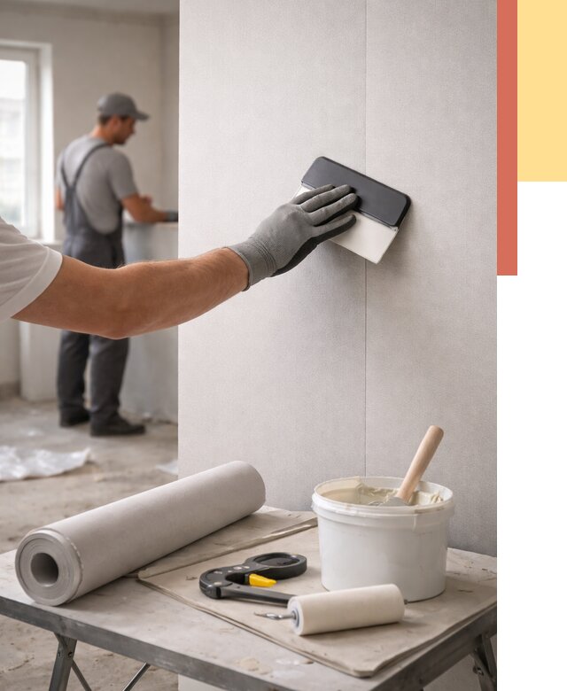 Поклейка обоев под покраску в Усолье-Сибирском от 3612 руб. за м2 | ОТДЕЛОЧНИК-Сль