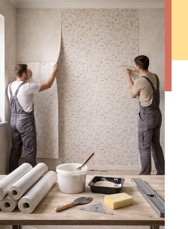 Поклейка обоев с подбором рисунка в Усолье-Сибирском от 3612 руб. | ОТДЕЛОЧНИК-Сль - быстро и недорого