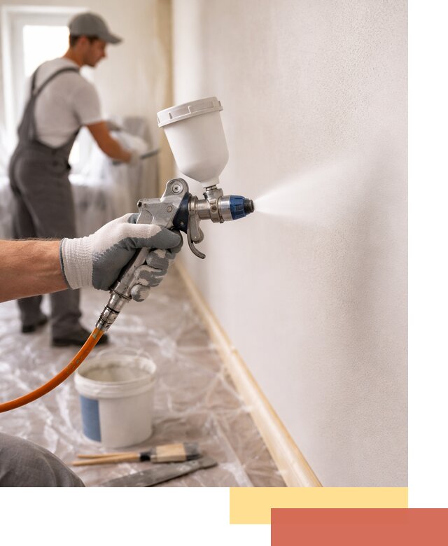 Покраска стен краскопультом в Усолье-Сибирском быстро и качественно