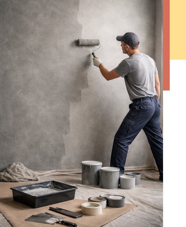 Покраска стен под бетон в Усолье-Сибирском от 671 руб. за м2 — быстро и недорого | ОТДЕЛОЧНИК-Сль