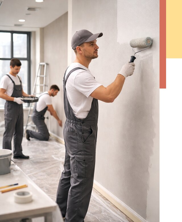 Покраска стен в офисе в Усолье-Сибирском от 8772 руб. — быстро и недорого | ОТДЕЛОЧНИК-Сль