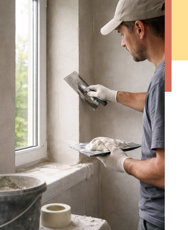 Штукатурка откосов в Усолье-Сибирском от 4644 руб/м² — услуги и выравнивание под ключ | ОТДЕЛОЧНИК-Сль