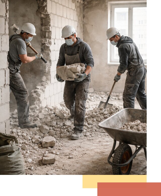 Демонтаж блочных перегородок в Усолье-Сибирском быстро и аккуратно