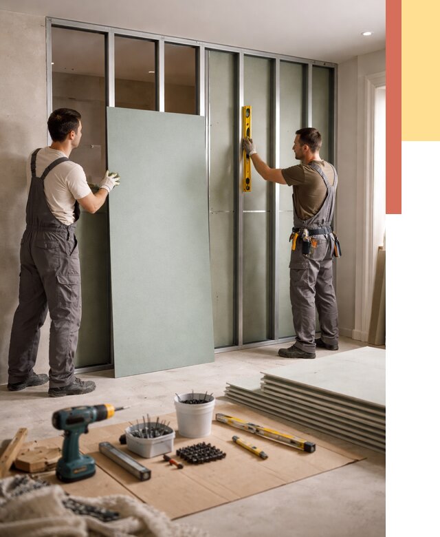 Перегородка из влагостойкого гипсокартона в Усолье-Сибирском от 4954 руб. — монтаж под ключ | ОТДЕЛОЧНИК-Сль