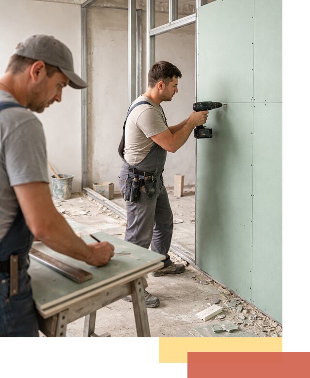 Перегородки из влагостойкого гипсокартона под ключ в Усолье-Сибирском