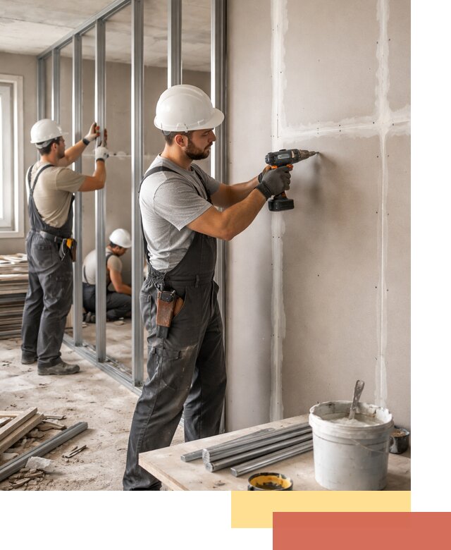 Перегородки из огнестойкого гипсокартона в Усолье-Сибирском под ключ