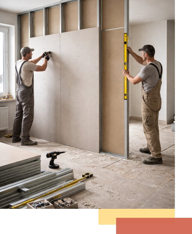 Зонирующая перегородка из гипсокартона под ключ в Усолье-Сибирском