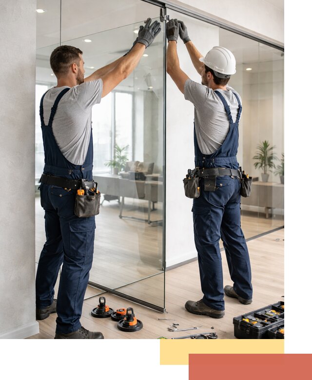 Безрамные стеклянные перегородки под ключ в Усолье-Сибирском