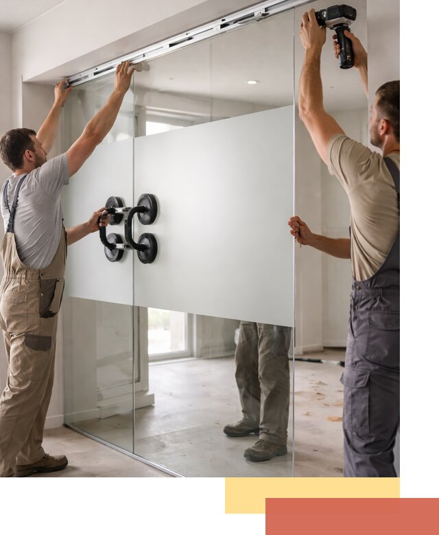 Матовые стеклянные перегородки под ключ в Усолье-Сибирском