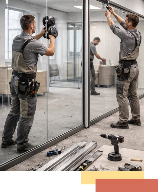 Стеклянные офисные перегородки под ключ в Усолье-Сибирском