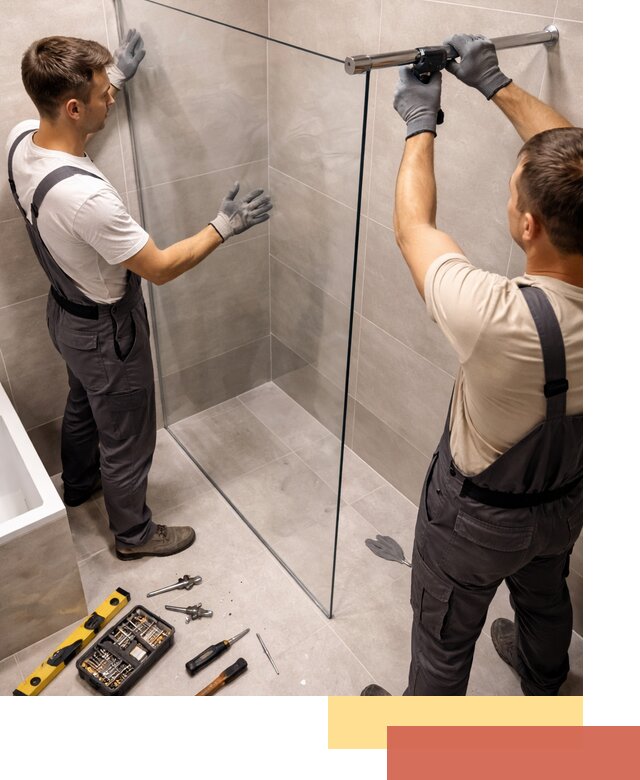 Стеклянные перегородки для душа в Усолье-Сибирском — изготовление и монтаж