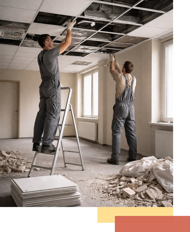 Демонтаж потолков Армстронг профессионально в Усолье-Сибирском