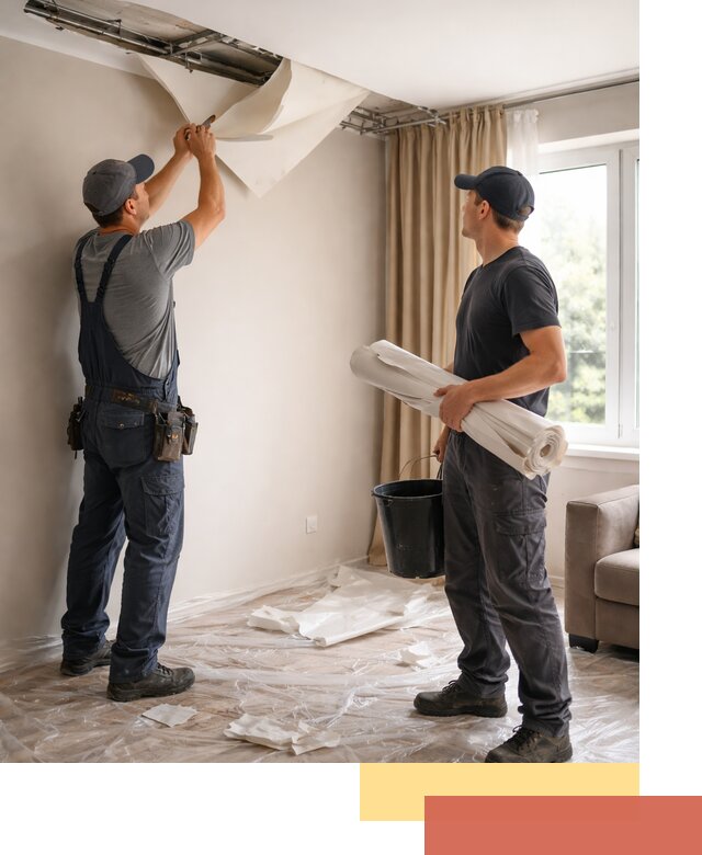 Демонтаж натяжного потолка в Усолье-Сибирском быстро и аккуратно