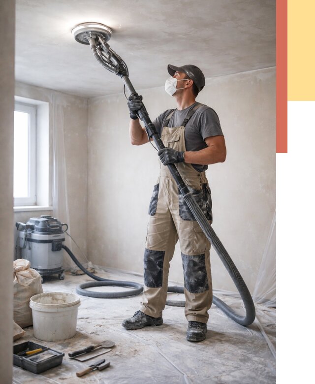 Шлифовка потолка в Усолье-Сибирском от 3612 руб. — услуги шлифования потолка | ОТДЕЛОЧНИК-Сль