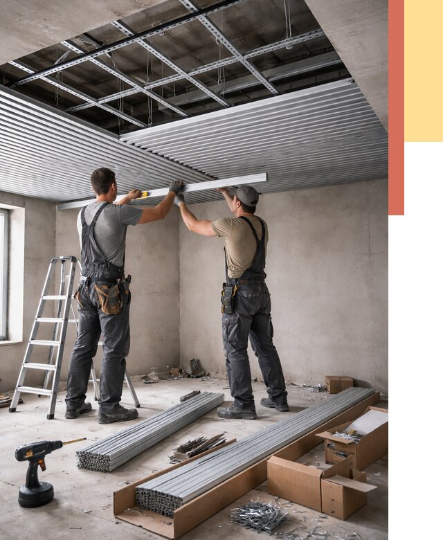 Монтаж реечного потолка в Усолье-Сибирском от 4644 руб. под ключ | ОТДЕЛОЧНИК-Сль