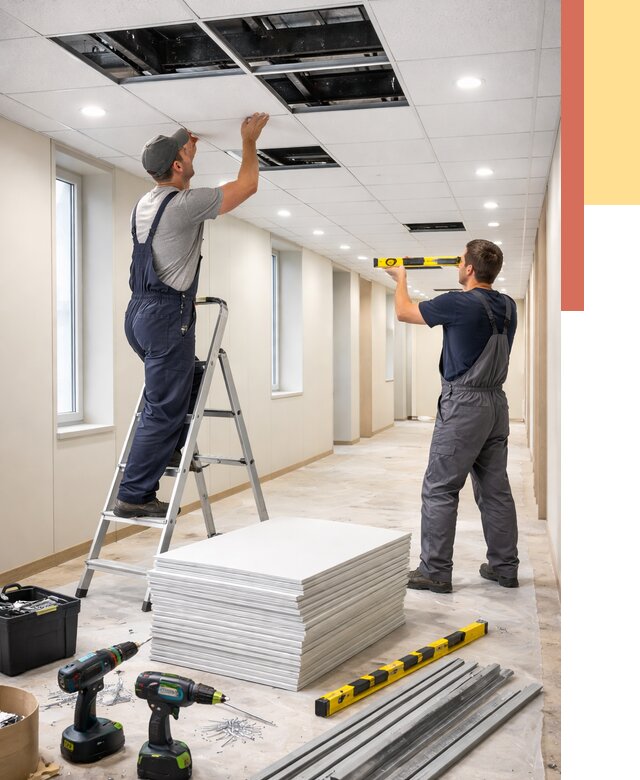 Ремонт потолка Армстронг в Усолье-Сибирском от 4644 руб. — быстро и недорого | ОТДЕЛОЧНИК-Сль