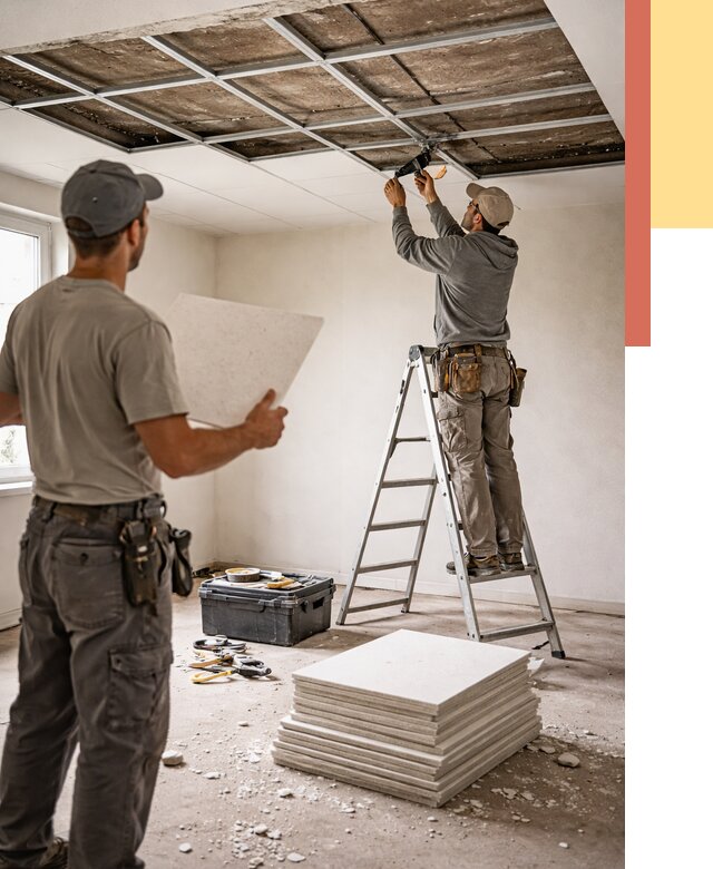 Замена плит подвесного потолка в Усолье-Сибирском от 1806 руб. быстро и недорого | ОТДЕЛОЧНИК-Сль