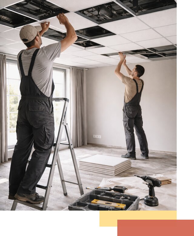 Замена плит подвесного потолка в Усолье-Сибирском быстро и качественно