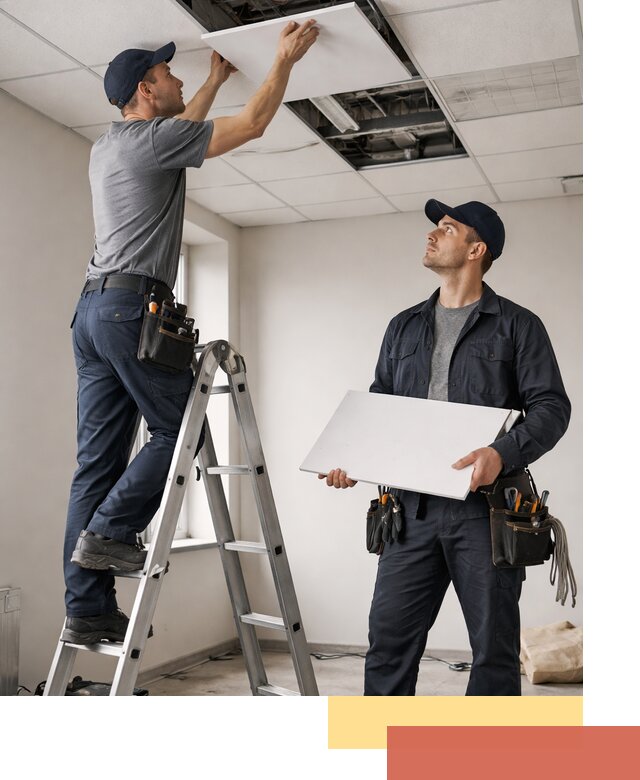 Обслуживание подвесного потолка в Усолье-Сибирском — ремонт и чистка