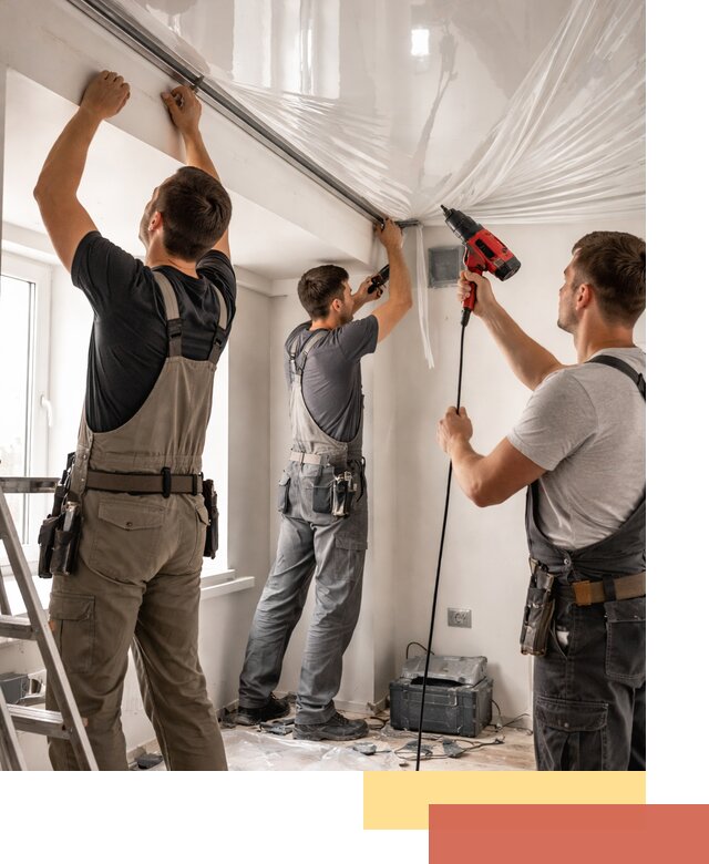 Монтаж глянцевого натяжного потолка в Усолье-Сибирском быстро и качественно