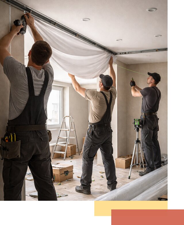 Монтаж парящего натяжного потолка под ключ в Усолье-Сибирском