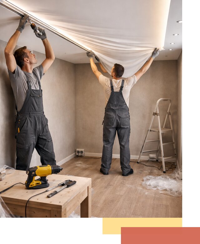 Монтаж натяжного потолка с подсветкой в Усолье-Сибирском цена и сроки