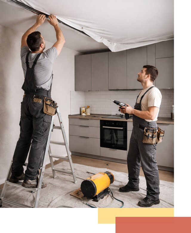 Монтаж натяжного потолка на кухне в Усолье-Сибирском