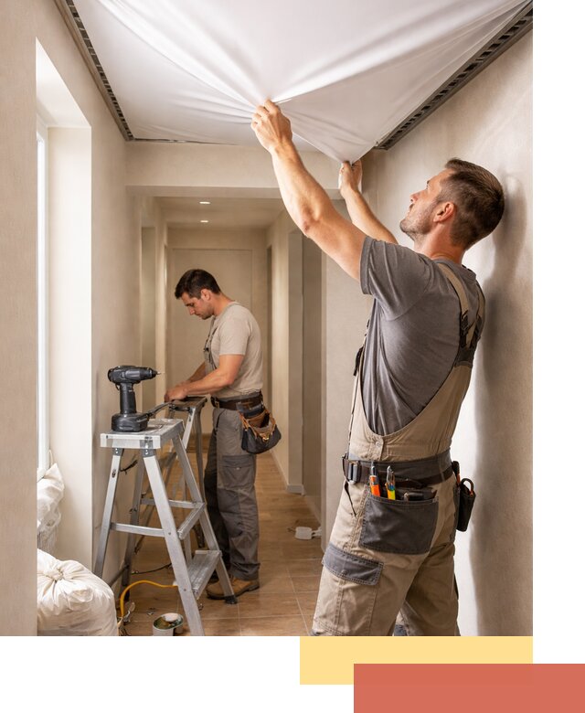 Монтаж натяжного потолка в прихожей в Усолье-Сибирском