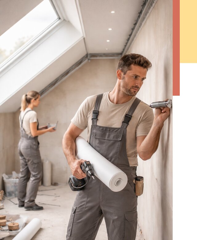 Монтаж натяжного потолка на мансарде в Усолье-Сибирском от 3612 руб. | ОТДЕЛОЧНИК-Сль