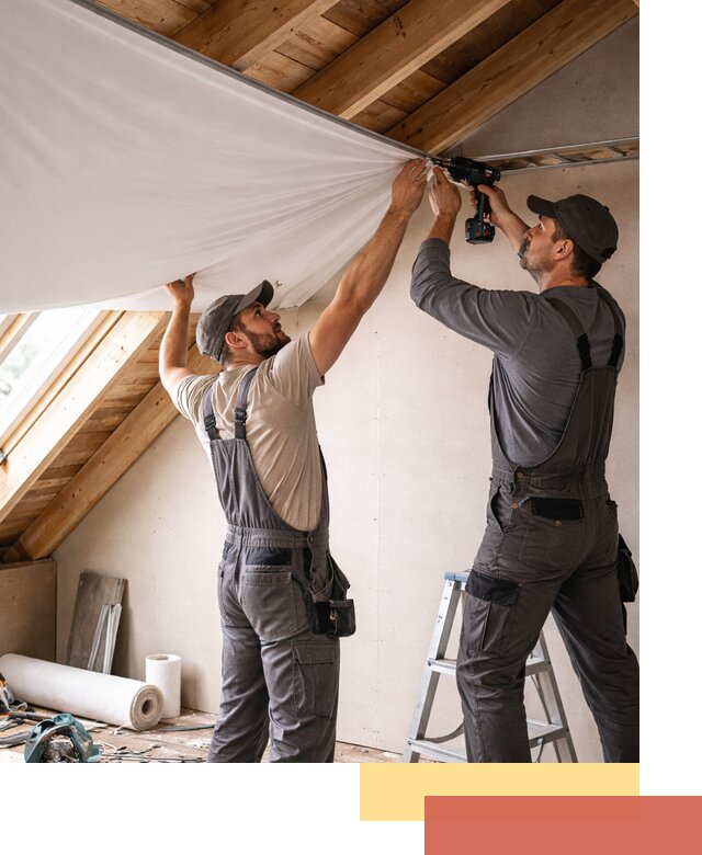 Монтаж натяжного потолка в мансарде в Усолье-Сибирском