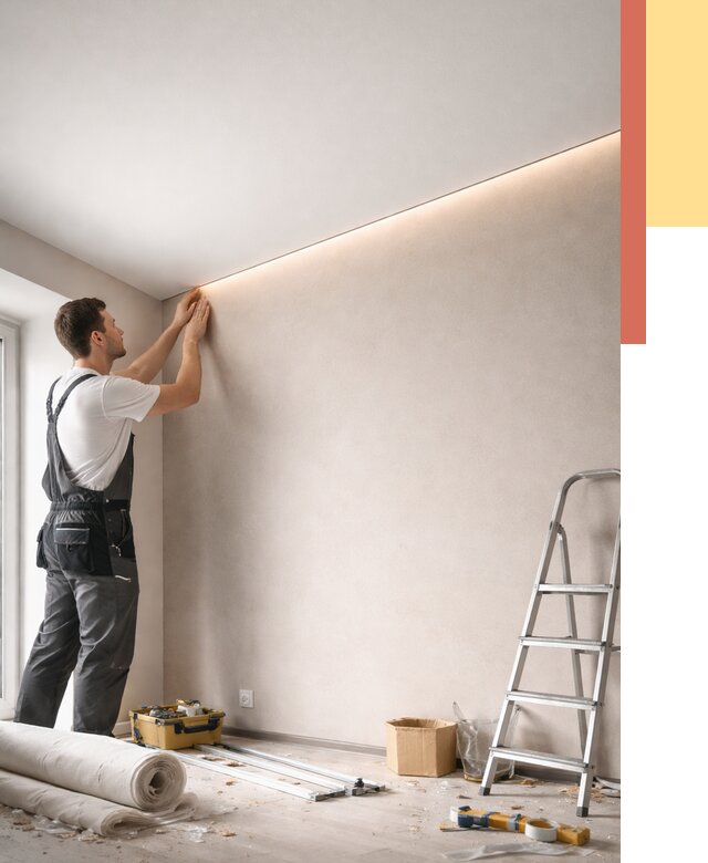 Теневые натяжные потолки в Усолье-Сибирском от 8462 руб. под ключ | ОТДЕЛОЧНИК-Сль