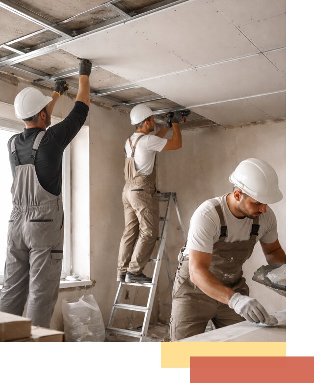 Одноуровневый потолок из гипсокартона в Усолье-Сибирском — монтаж и отделка