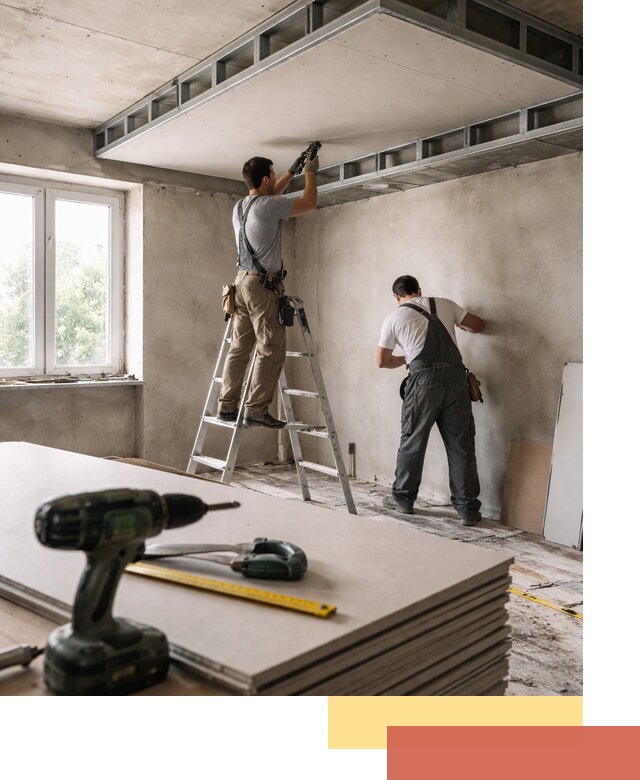 Двухуровневый потолок из гипсокартона в Усолье-Сибирском