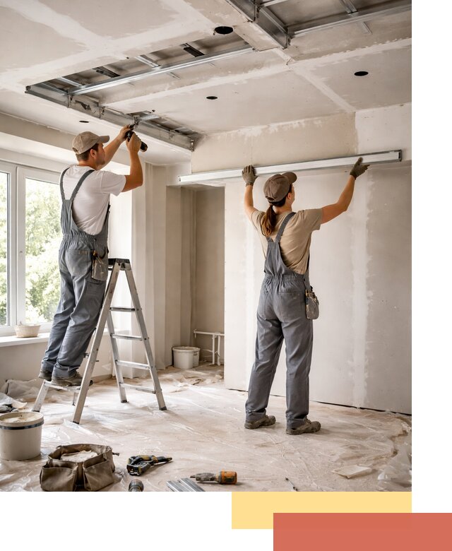 Монтаж многоуровневого потолка из гипсокартона в Усолье-Сибирском