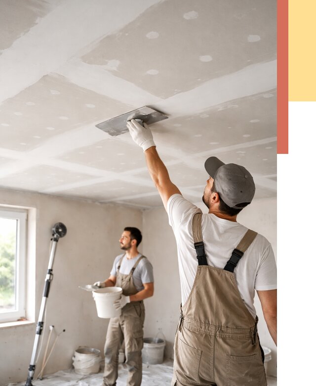 Шпаклевка потолка из гипсокартона в Усолье-Сибирском от 3302 руб./м2 — услуги под ключ | ОТДЕЛОЧНИК-Сль