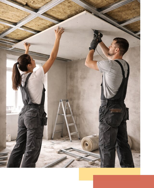 Звукоизоляция потолка из ГКЛ в Усолье-Сибирском профессионально и надежно